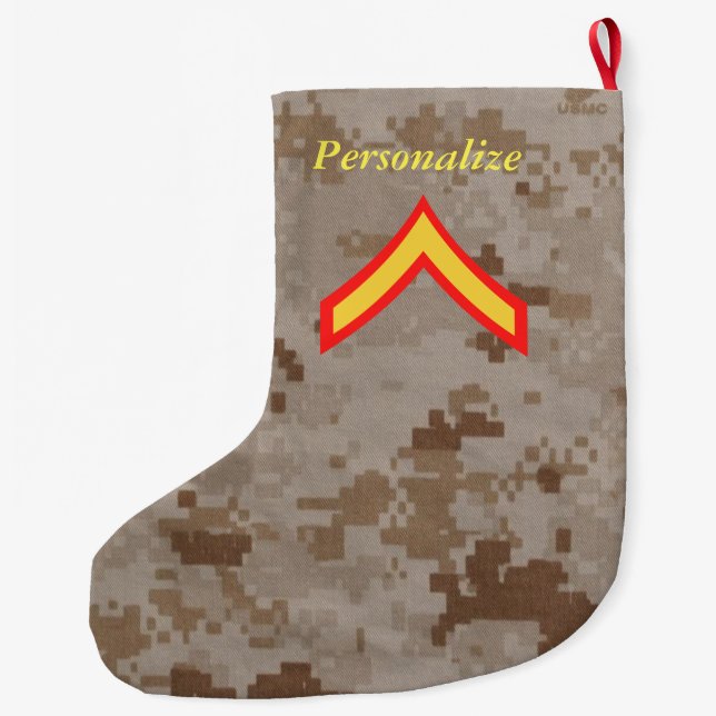 Private First Class Marine Rank Weihnachten Strump Großer Weihnachtsstrumpf (Rückseite)