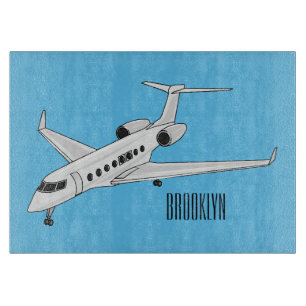 Private Jet Cartoon-Illustration Schneidebrett