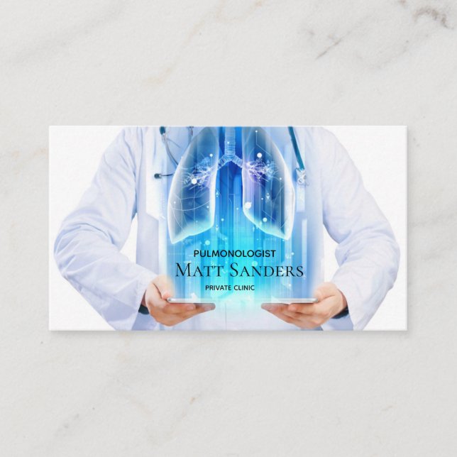 Private Klinik-Karte Doktor-Lung Specialist Visitenkarte (Vorderseite)