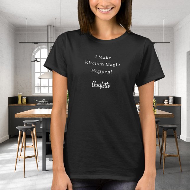 Private Koch Schwarz-weiße Küchenmagie T-Shirt (Von Creator hochgeladen)