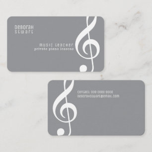 Private Musikstunden / Lehrer grau Visitenkarte