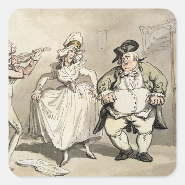 Private Praxis vor dem Ball, von "Szene Quadratischer Aufkleber (Vorderseite)