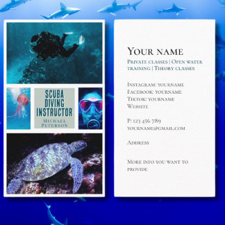 Private Scuba Diving Business Card Visitenkarte