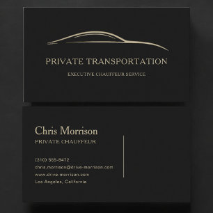 Private Transport Black & Gold Visitenkarte