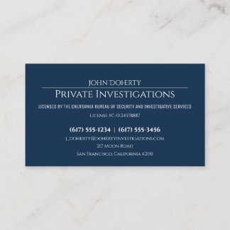 Private Untersuchungen | Detective Deep Blue Visitenkarte