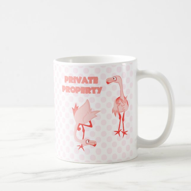 Privateigentum-Flamingos Kaffeetasse (Rechts)