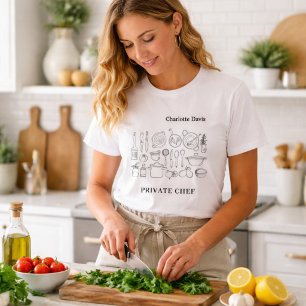 Privater Koch Name Skript Küchenutensilien T-Shirt