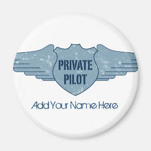 Privater Pilot Blue Wings Magnet