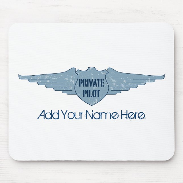Privater Pilot Blue Wings Mousepad (Vorne)