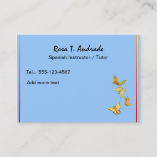 Privatunterricht-Visitenkarten mit spanischem Visitenkarte