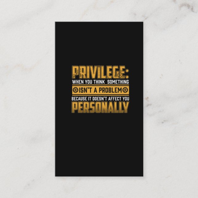 Privileg Definition Ziviler Rechte Menschenrechte Visitenkarte (Vorderseite)