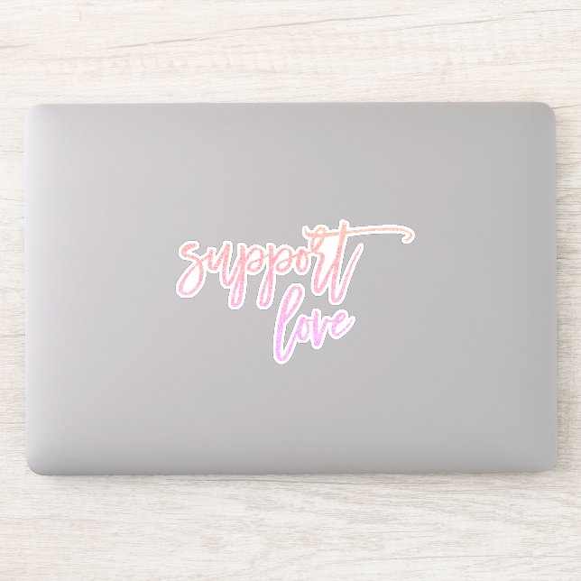 Prix-Anweisung Support-Liebe Rosa Glitzer Notebook Aufkleber (Computer)