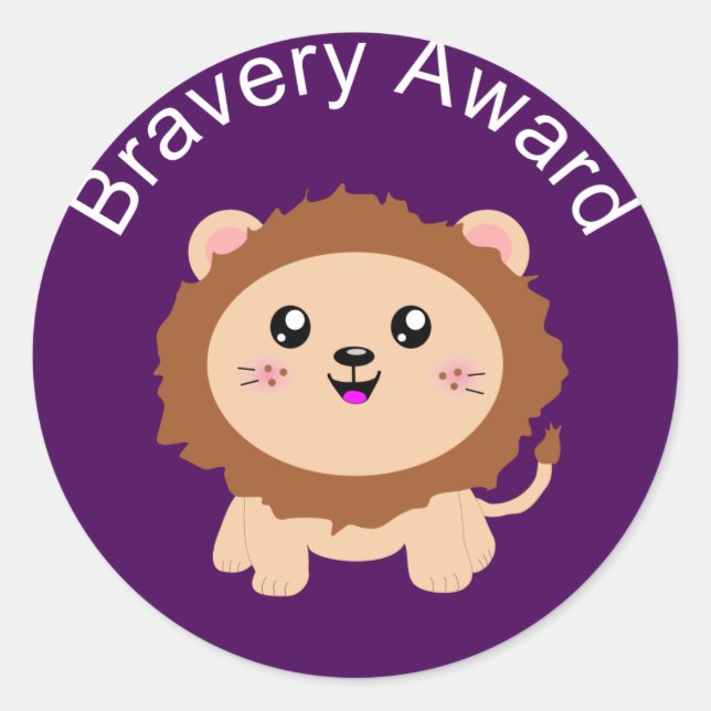 Prix de la bravoure du lion mignon - Sticker pour  (Devant)