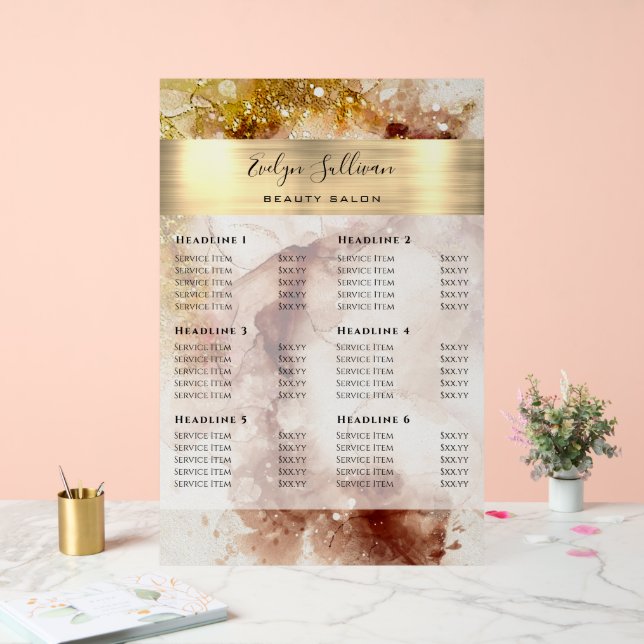 Prix de l'aquarelle Parties scintillant or Brown (Mariage)