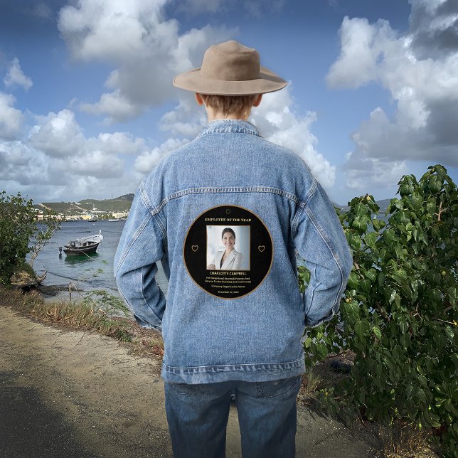 Prix De L'Employé De L'Année Photo Entreprise (Employee Of The Year Photo Business Award Denim Jacket to wear with pride. )