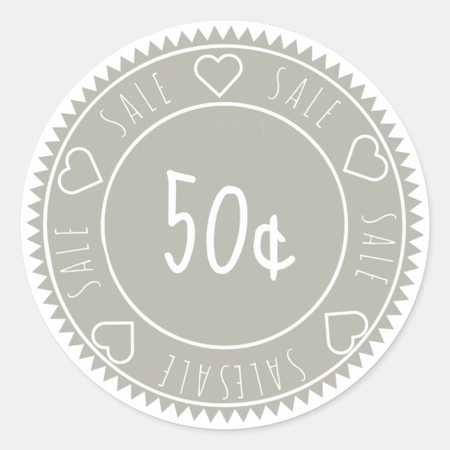 Prix de vente gris personnalisé Sticker rond class (Devant)