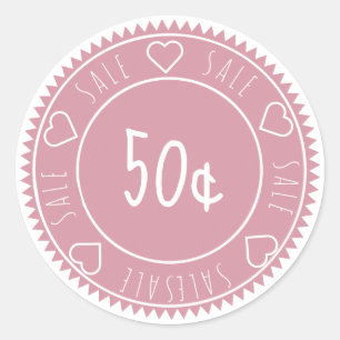 Prix de vente rose personnalisé Sticker rond class