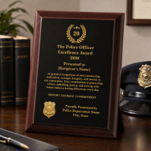 Prix élégant en or de la police 20 ans
