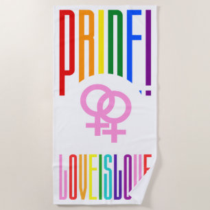 Prix Liebe ist Liebe Lesbian Couple Sign LGBT Strandtuch