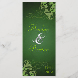 Prix Nobel Lime Scroll Programme de mariage vert