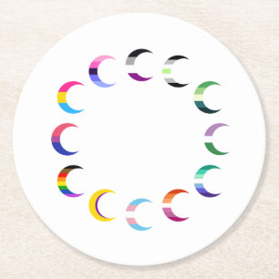 Prix Time Crescent Moon Design Runder Pappuntersetzer