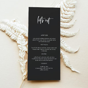 PRIYA Edgy Black Modern Let's Eat Menü Menükarte