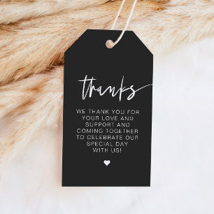PRIYA Edgy Schwarze moderne minimalistische Dankes Geschenkanhänger