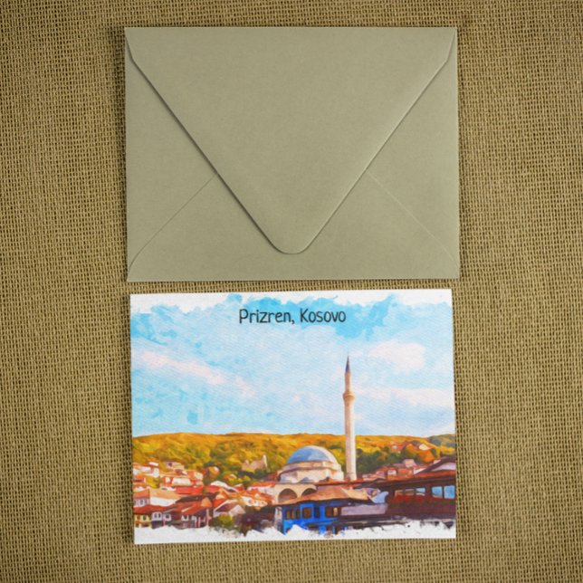 Prizren Kosovo sinan pasha mosque Postkarte (cool prizren kosovo travel postcard)