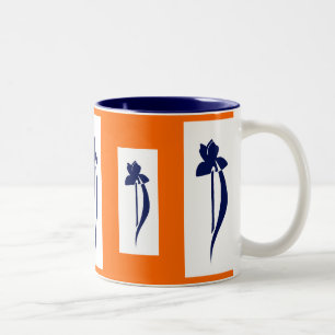 PRLimages OrangeNavy Iris-Tasse Zweifarbige Tasse