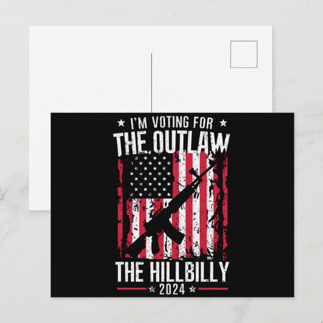 Pro 45 Ich stimme für das Gesetz und die Hillbilly Postkarte (Vorne/Hinten)