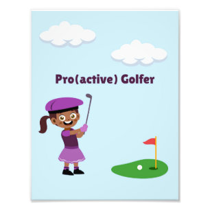 Pro(aktive) Golfer-Wandkunst für Kleinkindmädchen Fotodruck