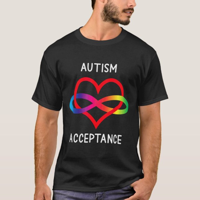 Pro Akzeptanz Neurodität bei Unendlichkeit Autismu T-Shirt (Vorderseite)