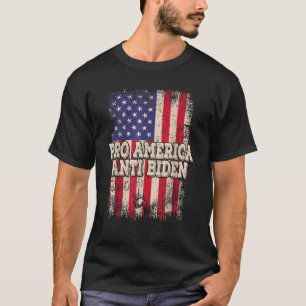 Pro America Anti Biden Flag USA Impeach Joe Biden T-Shirt