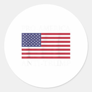 Pro-Amerika Anti-Trump - American Flag Resist Runder Aufkleber