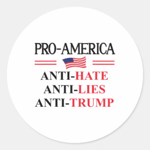 Pro Amerika Anti Trump Hass Lügen Widerstandsschil Runder Aufkleber