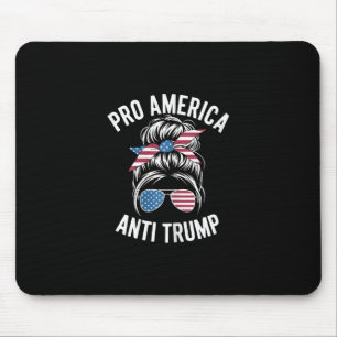 Pro Amerika Anti Trump Unordentliche Frisur Politi Mousepad