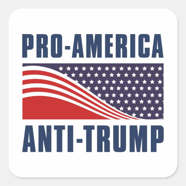 Pro-Amerika gegen Trump Quadratischer Aufkleber (Vorderseite)