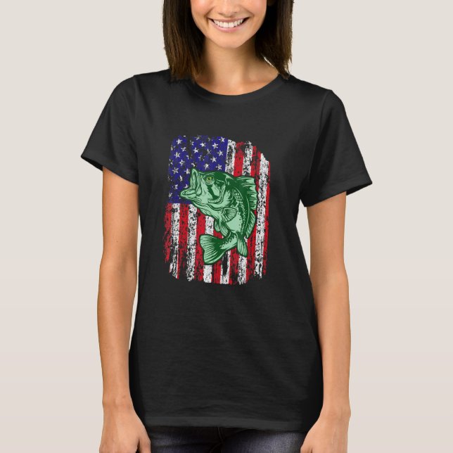 Pro Bass Fischen American Flag Angler Fischer 4t T-Shirt (Vorderseite)