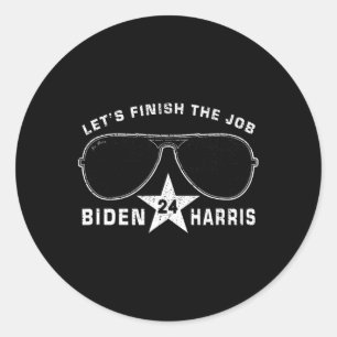 Pro Biden Harris Präsidentschaftswahlkampagne Vint Runder Aufkleber