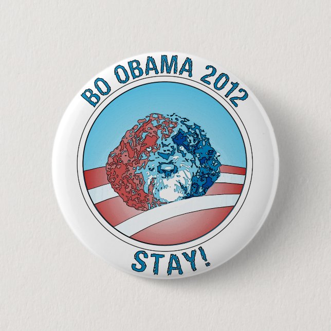 Pro-BO Obama Hund 2012 Button (Vorderseite)