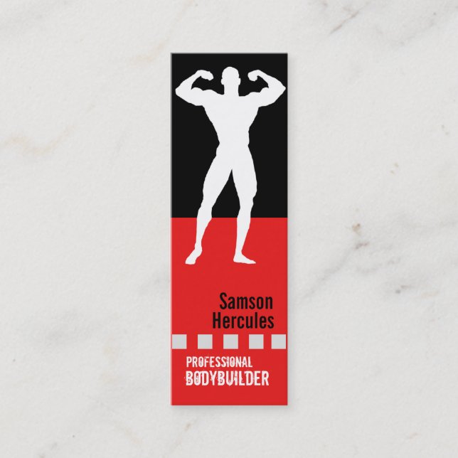 Pro Bodybuilder Business Card Mini Visitenkarte (Vorderseite)