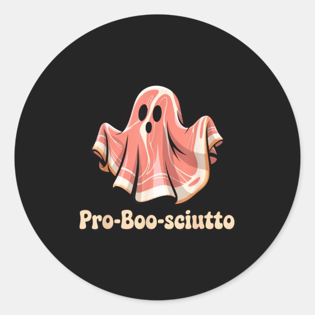 Pro Boo Sciutto Funny Italian Halloween Ghost Pros Runder Aufkleber (Vorderseite)