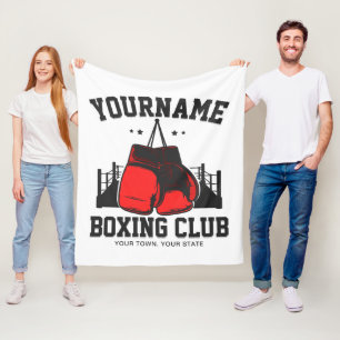 Pro Boxer ADD NAME Red Gloves Boxring Training Fleecedecke