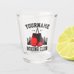 Pro Boxer ADD NAME Red Gloves Boxring Training Schnapsglas