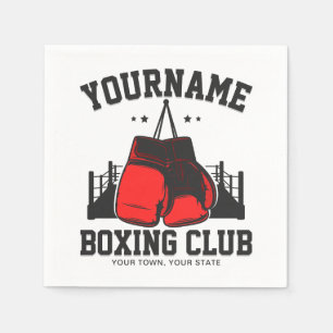 Pro Boxer ADD NAME Red Gloves Boxring Training Serviette