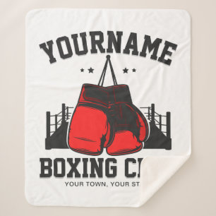 Pro Boxer ADD NAME Red Gloves Boxring Training Sherpadecke