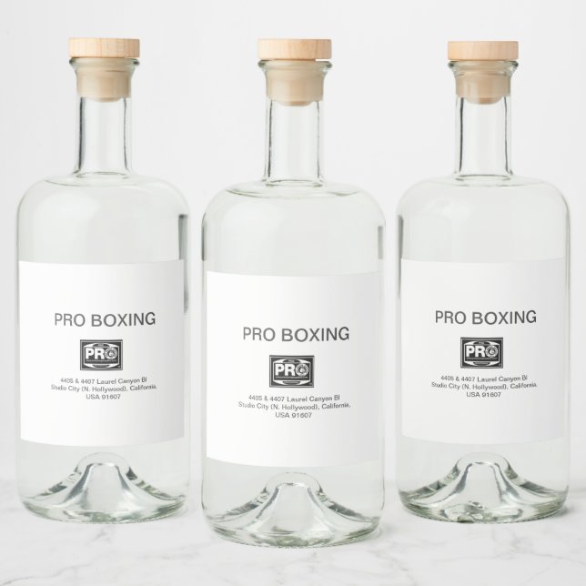 PRO BOXING ALKOHOLFLASCHENETIKETT (Flaschen)