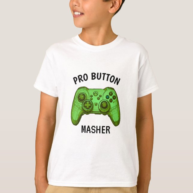 Pro Button Masher | Game Controller grün T-Shirt (Vorderseite)