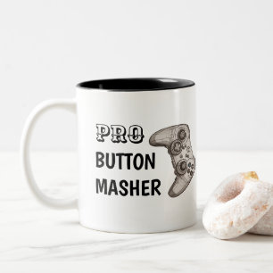 Pro Button Masher Lustiger Videospiel-Controller Zweifarbige Tasse