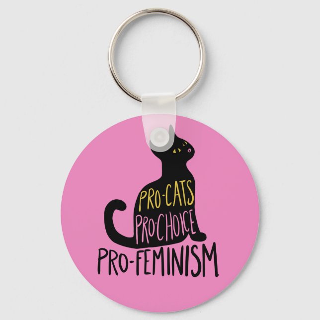 Pro-cats pro-choice pro-feminism black cat schlüsselanhänger (Vorderseite)
